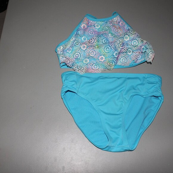 Multim Color 2 Pcs Justice Bikini Swimsuit Size 14 - Picture 2 of 10